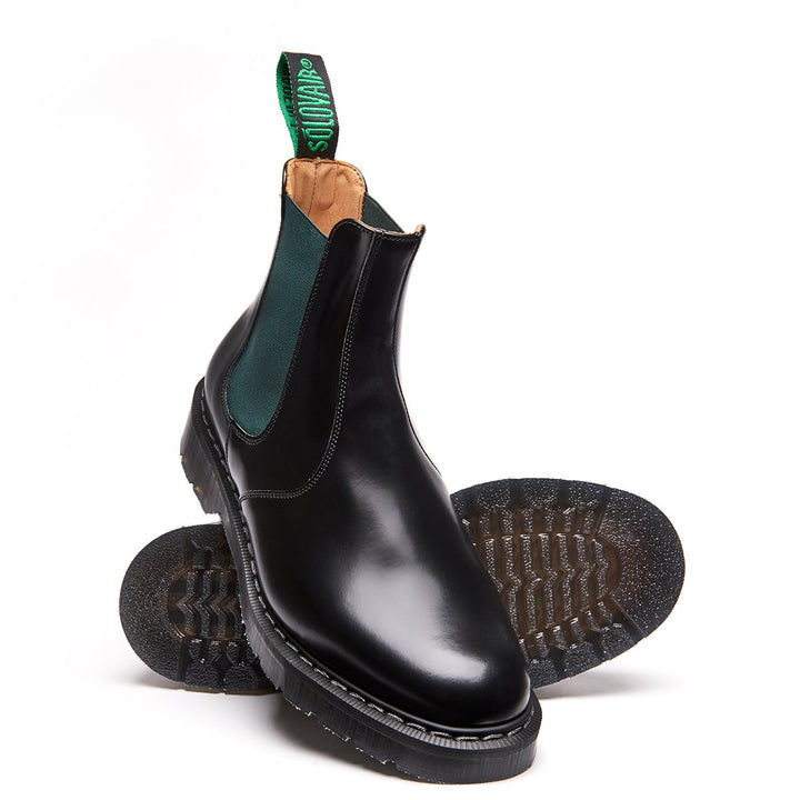 Green & Black Solovair Dealer Boots Men's Chelsea Boots | 650142FVK