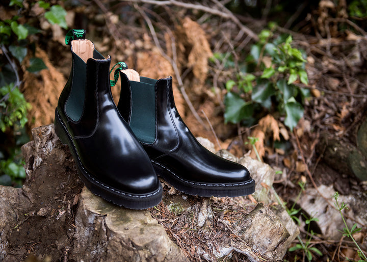 Green & Black Solovair Dealer Boots Men's Chelsea Boots | 650142FVK