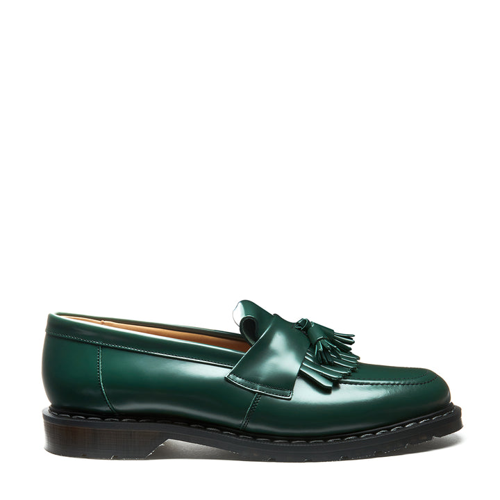 Green Hi-Shine Solovair Tassel Men\'s Loafers | 283094GTO