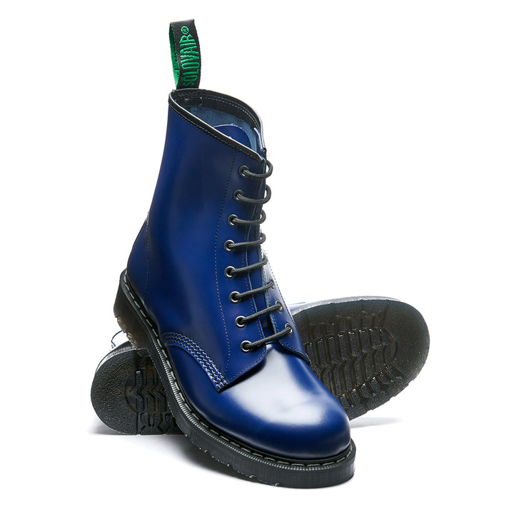 Indigo Blue Solovair 8 Eye Men's Derby Boots | 932048EFR