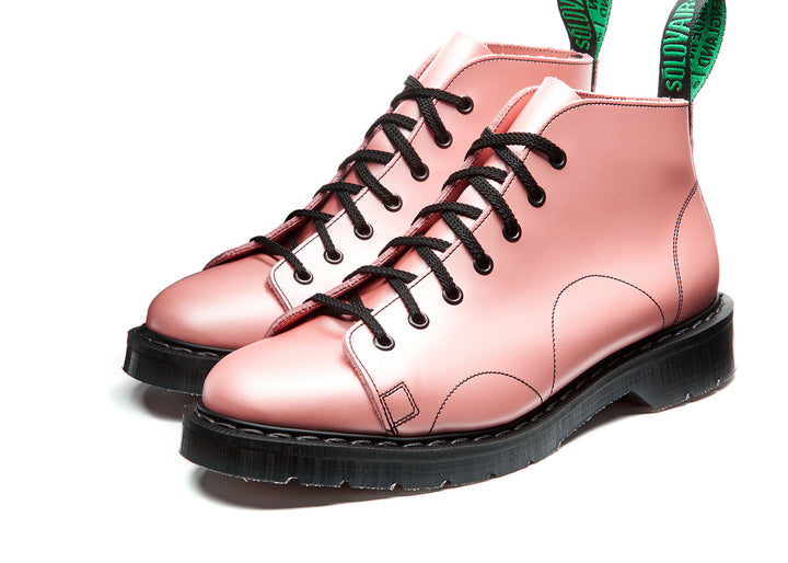 Iridescent Pink Hi-Shine Solovair 7 Eye Women's Monkey Boots | 768943UBI