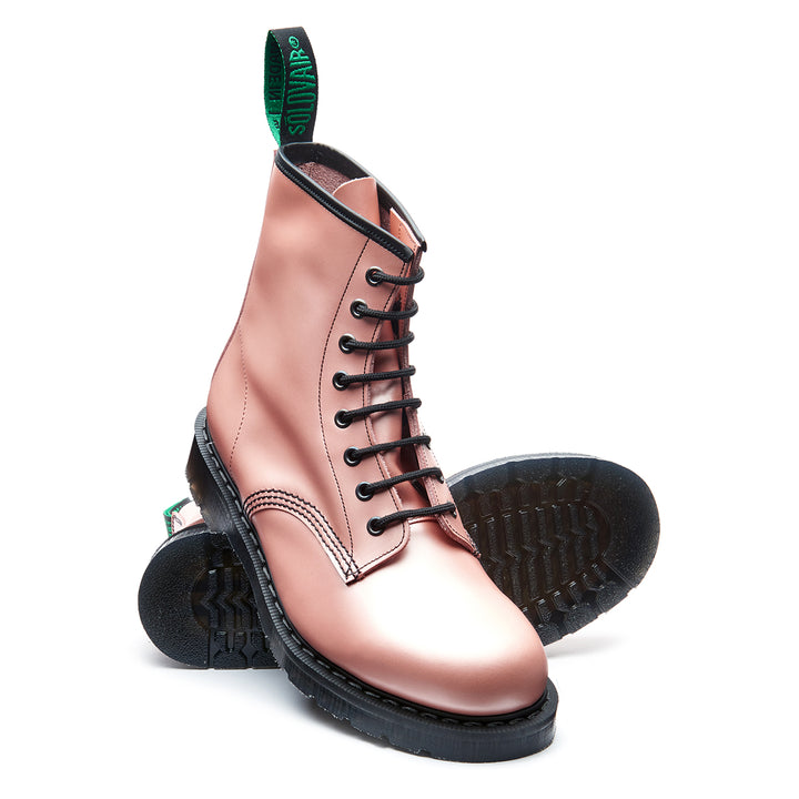 Iridescent Pink Hi-Shine Solovair 8 Eye Women's Derby Boots | 685491XFQ