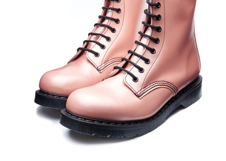 Iridescent Pink Hi-Shine Solovair 8 Eye Women's Derby Boots | 685491XFQ