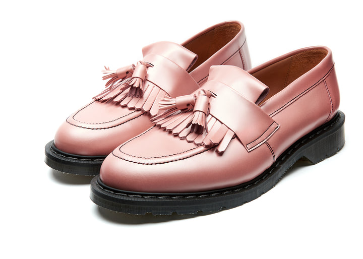 Iridescent Pink Hi-Shine Solovair Tassel Women's Loafers | 431527RQY