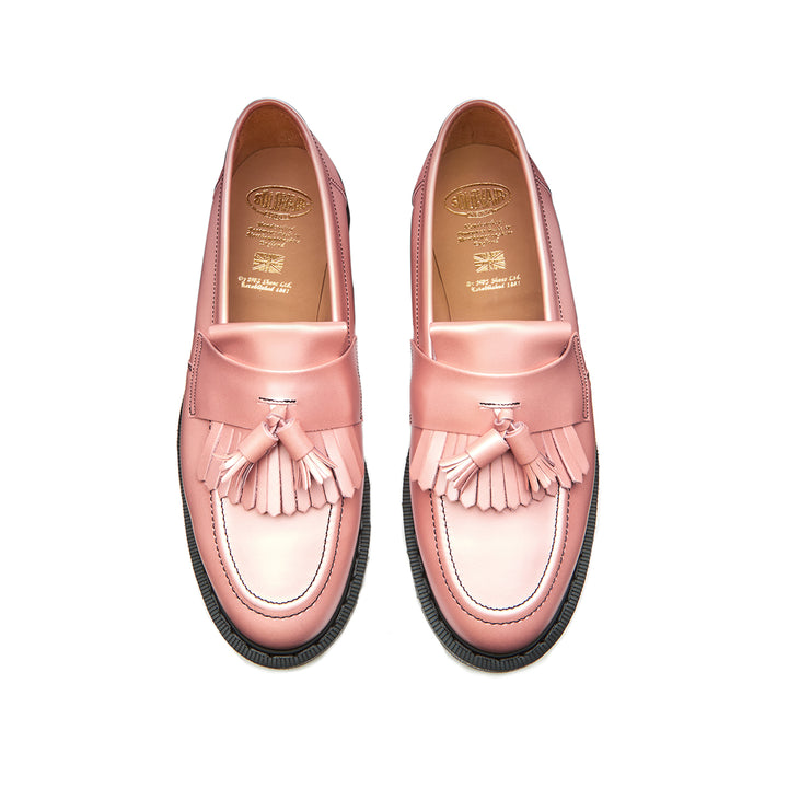 Iridescent Pink Hi-Shine Solovair Tassel Women's Loafers | 431527RQY