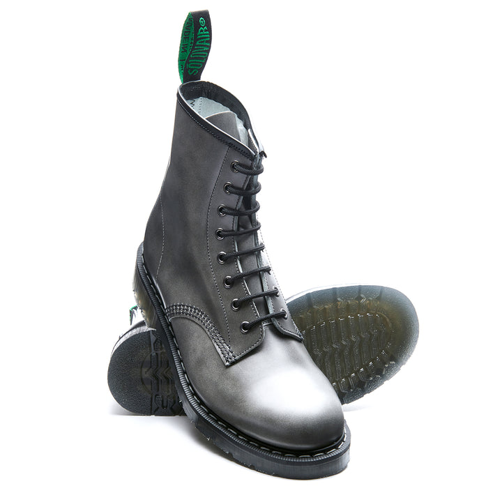 Lunar Grey Hi Shine Solovair 8 Eye Men's Derby Boots | 821054BDW