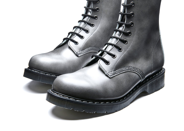 Lunar Grey Hi Shine Solovair 8 Eye Men's Derby Boots | 821054BDW