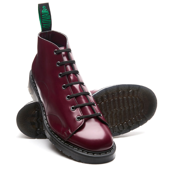 Merlot Hi-Shine Solovair 7 Eye Monkey Boots Women's Vegan Boots | 483256KPQ