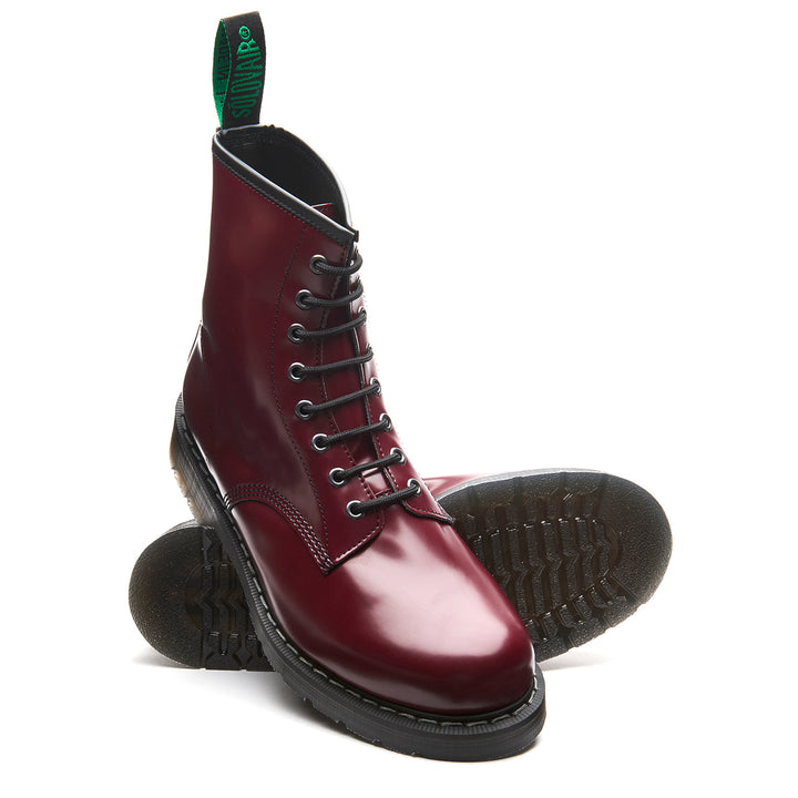 Merlot Hi-Shine Solovair 8 Eye Derby Boots Women's Vegan Boots | 105486BSG