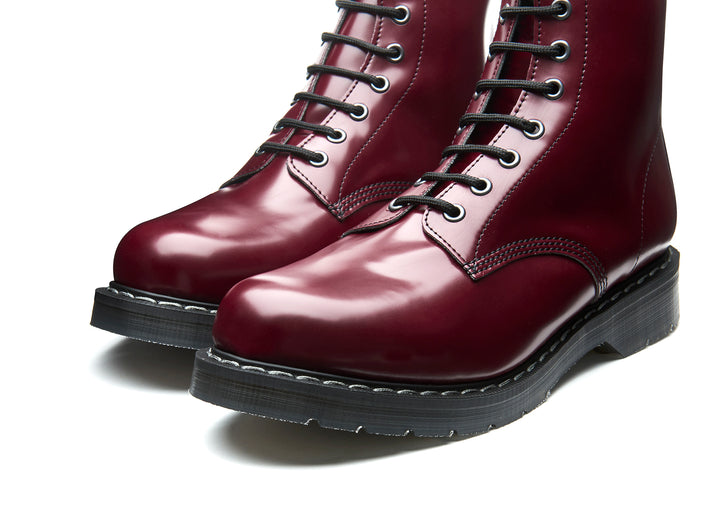 Merlot Hi-Shine Solovair 8 Eye Derby Boots Women's Vegan Boots | 105486BSG