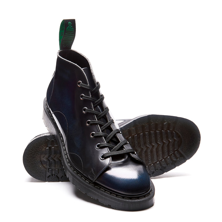 Navy Blue Rub-Off Solovair 7 Eye Women's Monkey Boots | 465307KMY