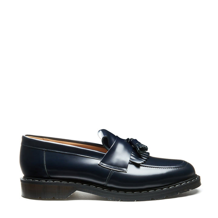 Navy Hi-Shine Solovair Tassel Men\'s Loafers | 349126UQI