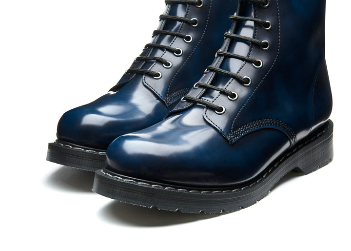 Navy Rub-Off Solovair 8 Eye Derby Boots Men's Vegan Boots | 265810HJU