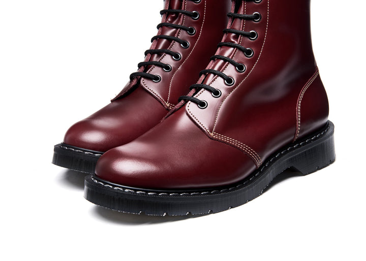 Oxblood Hi-Shine Solovair 11 Eye Men's Astronaut Boots | 160578FUJ