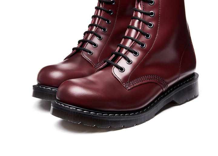 Oxblood Hi-Shine Solovair 11 Eye Men's Derby Boots | 215083ZFE