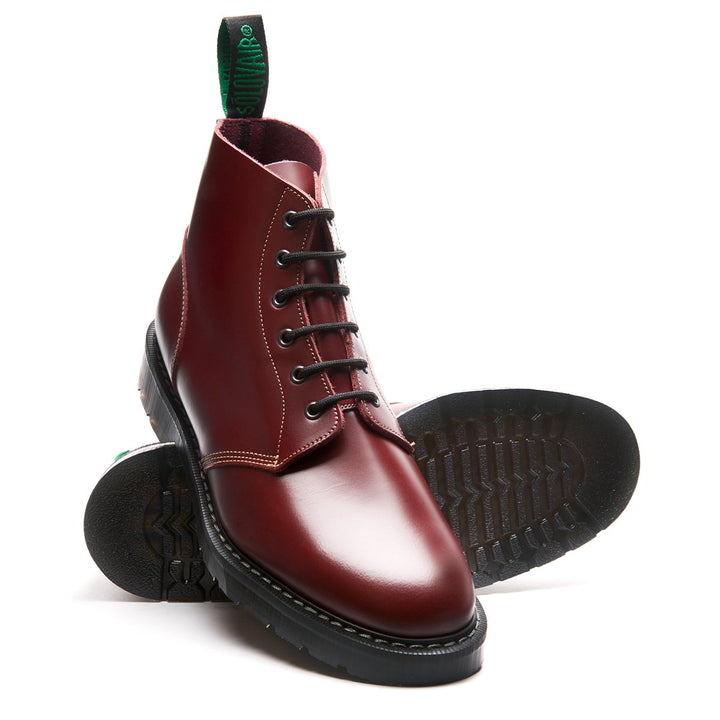 Oxblood Hi-Shine Solovair 6 Eye Men's Astronaut Boots | 612970JES