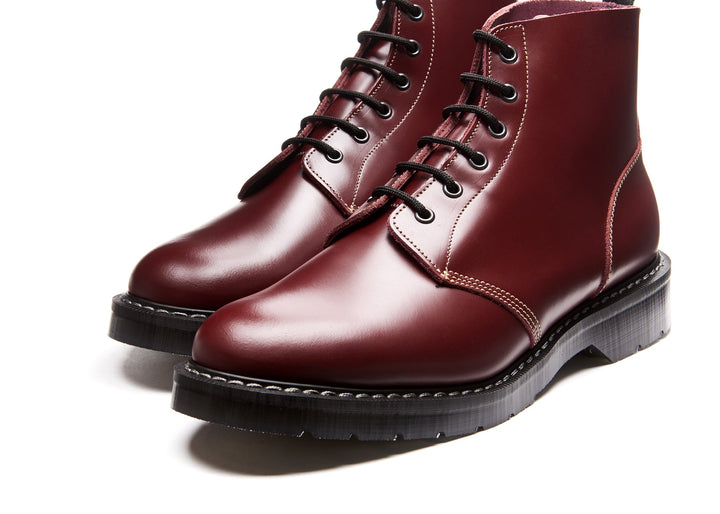 Oxblood Hi-Shine Solovair 6 Eye Men's Astronaut Boots | 612970JES