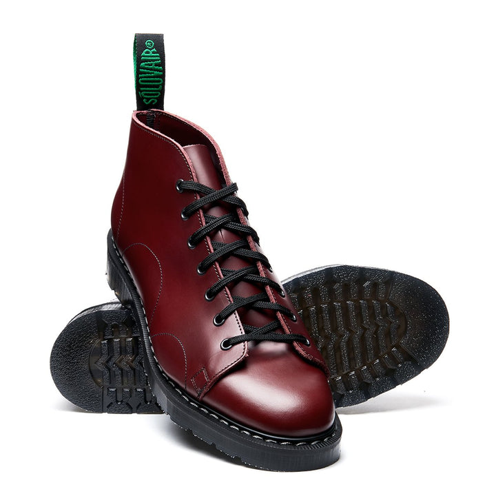 Oxblood Hi-Shine Solovair 7 Eye Women's Monkey Boots | 450986YNI