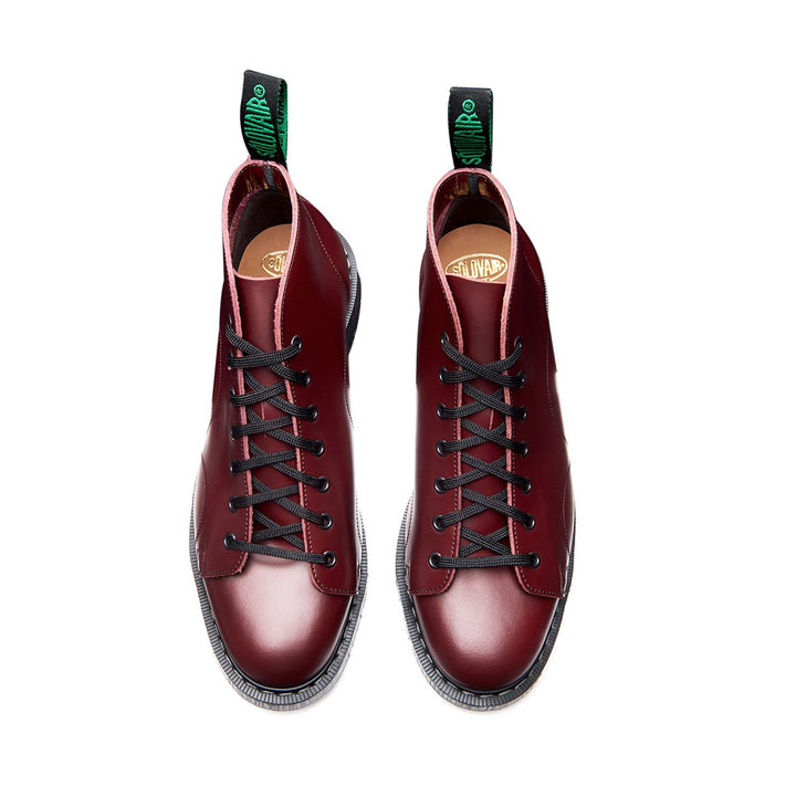 Oxblood Hi-Shine Solovair 7 Eye Women's Monkey Boots | 450986YNI