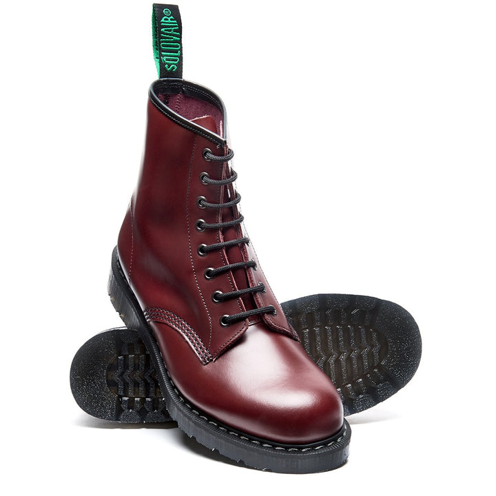 Oxblood Hi-Shine Solovair 8 Eye Women's Derby Boots | 967840XCN