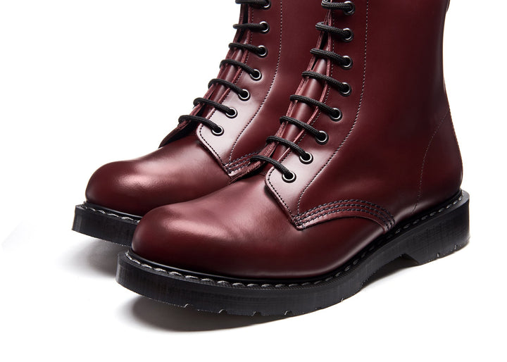 Oxblood Hi-Shine Solovair 8 Eye Women's Derby Boots | 967840XCN