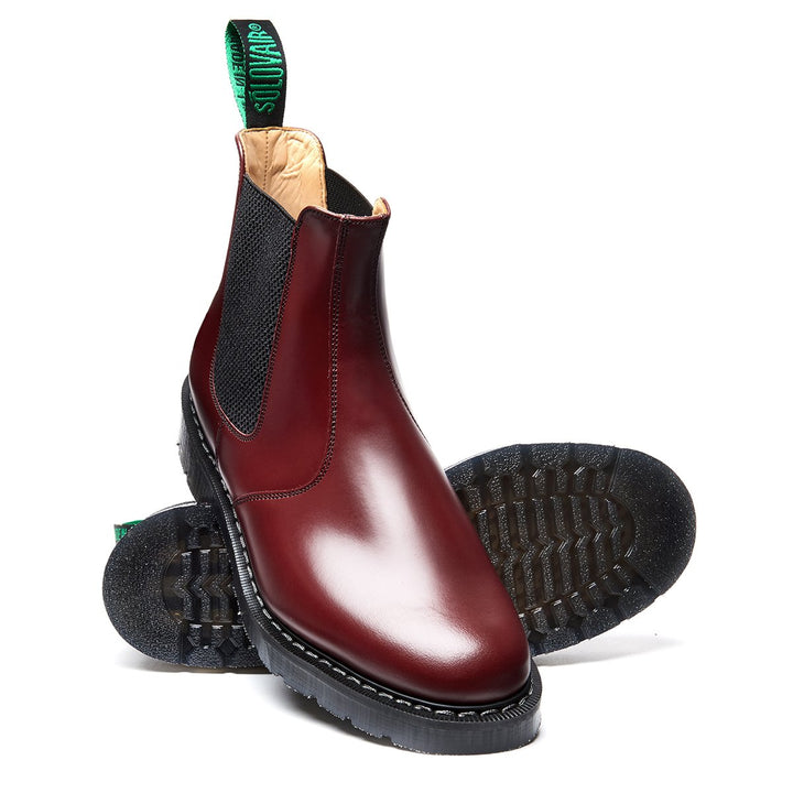 Oxblood Hi-Shine Solovair Dealer Boots Men's Chelsea Boots | 036712AGN