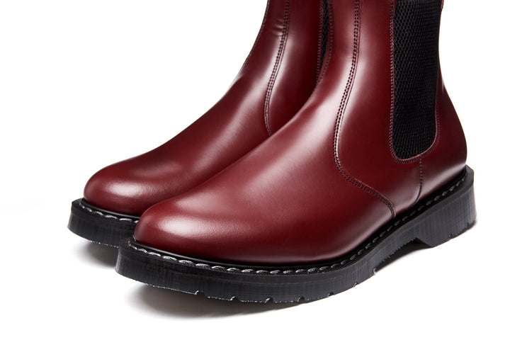 Oxblood Hi-Shine Solovair Dealer Boots Men's Chelsea Boots | 036712AGN