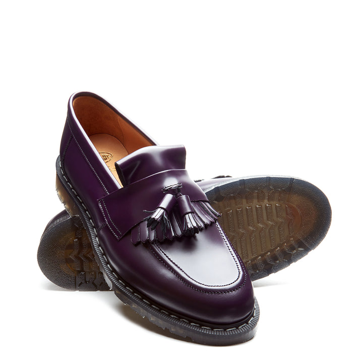 Purple Hi-Shine Solovair Tassel Men's Loafers | 987436MFH