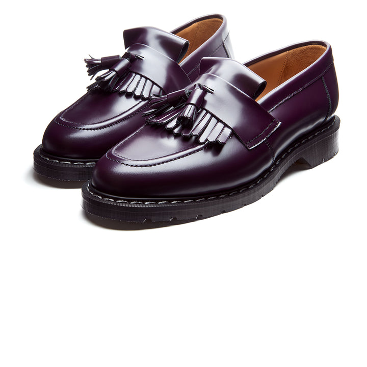 Purple Hi-Shine Solovair Tassel Men's Loafers | 987436MFH