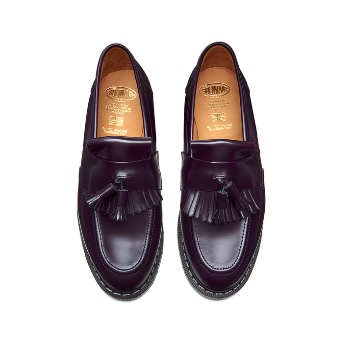 Purple Hi-Shine Solovair Tassel Men's Loafers | 987436MFH