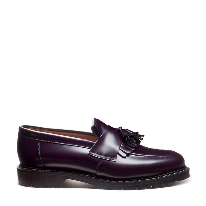 Purple Hi-Shine Solovair Tassel Men\'s Loafers | 987436MFH