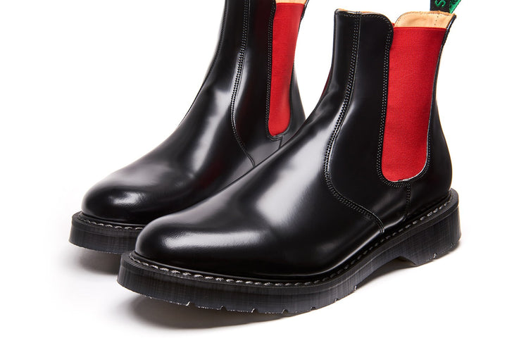 Red & Black Solovair Dealer Boots Men's Chelsea Boots | 237981KLG