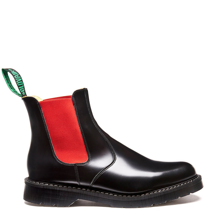 Red & Black Solovair Dealer Boots Men\'s Chelsea Boots | 237981KLG