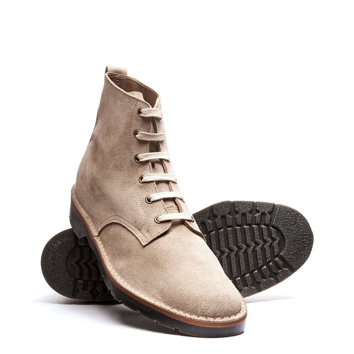 Sand Solovair Suede 6 Eye Men's Derby Boots | 821036SNL