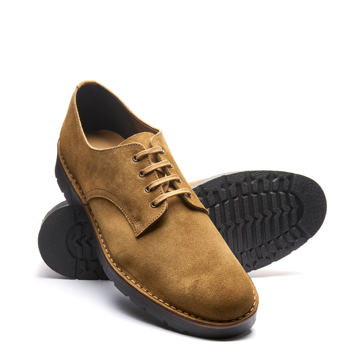 Tan Solovair Suede 4 Eye Men's Gibson Shoes | 159063TER