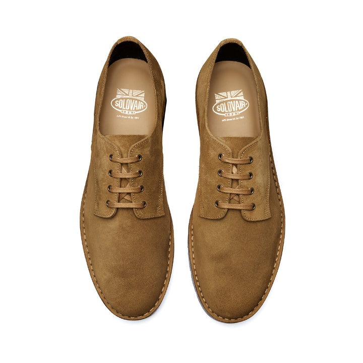 Tan Solovair Suede 4 Eye Men's Gibson Shoes | 159063TER