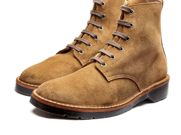 Tan Suede Solovair 6 Eye Men's Derby Boots | 603149JMO