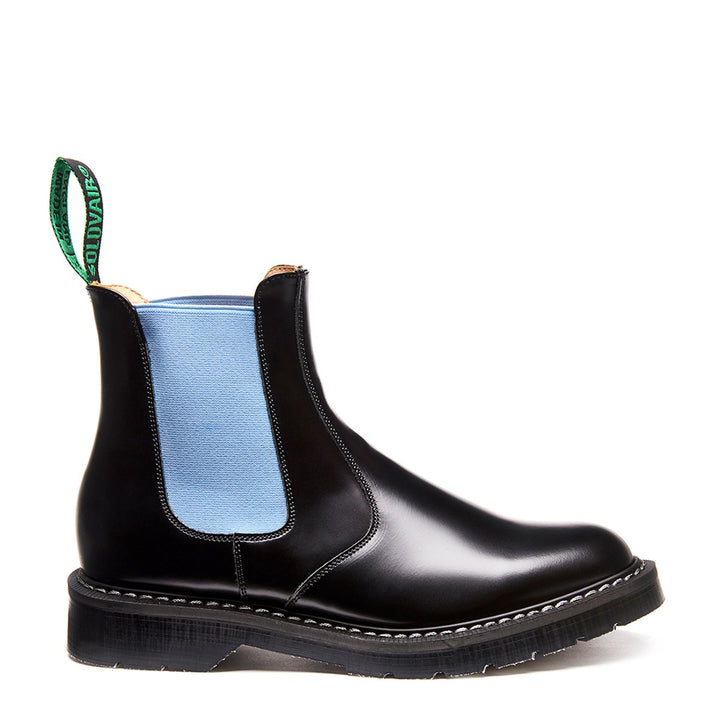 Baby Blue & Black Solovair Dealer Boots Women's Chelsea Boots | 691075ORS