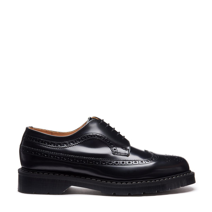 Black Hi-Shine Solovair American Men's Brogue Shoes | 825904KVW