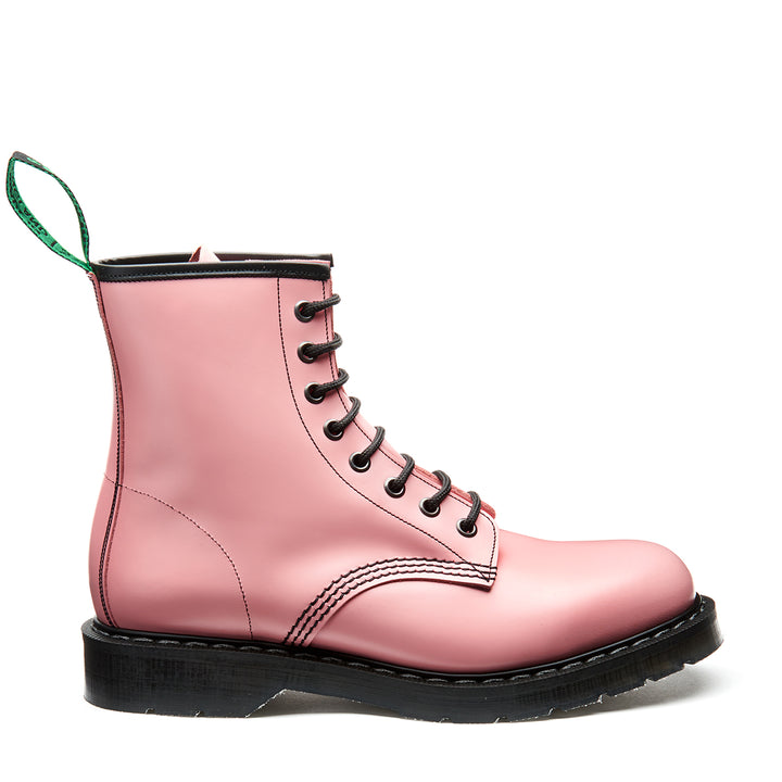 Blush Pink Hi-Shine Solovair 8 Eye Men's Derby Boots | 287695TIP