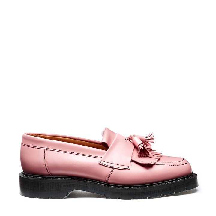 Blush Pink Hi-Shine Solovair Tassel Men's Loafers | 170293NGT