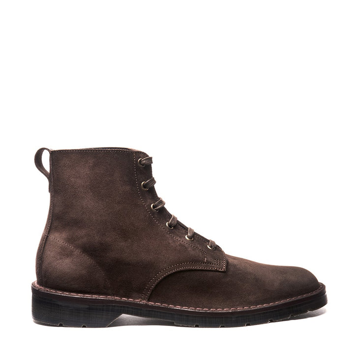 Brown Solovair Suede 6 Eye Men's Derby Boots | 308941JKS