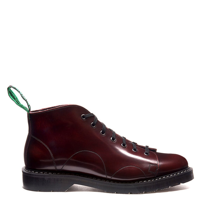 Burgundy Rub-Off Solovair Leather Men's Monkey Boots | 962845OEZ