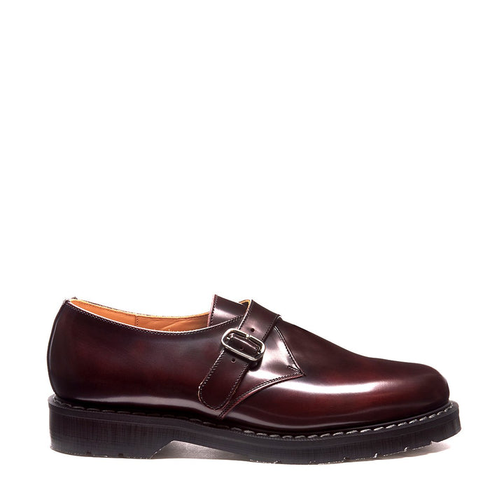 Burgundy Rub-Off Solovair Single Buckle Men's Monk Shoes | 254631LXN