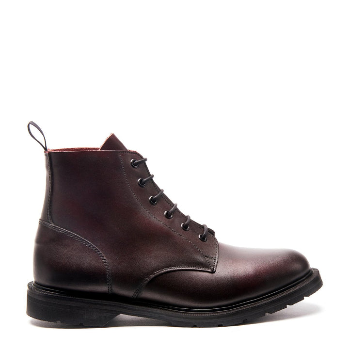 Burgundy Solovair 6 Eye Men's Derby Boots | 081763OCE