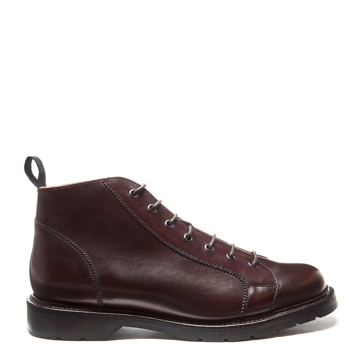 Burgundy Solovair 7 Eye Men's Monkey Boots | 804357FZU