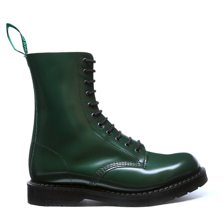 Green Hi-Shine Solovair 11 Eye Men's Derby Boots | 805217TEP