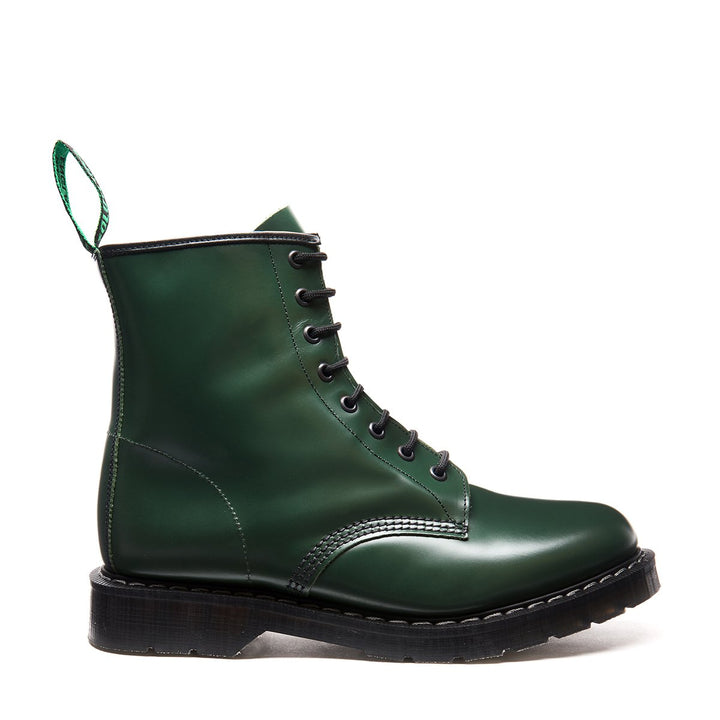 Green Hi-Shine Solovair 8 Eye Men's Derby Boots | 821543HMY