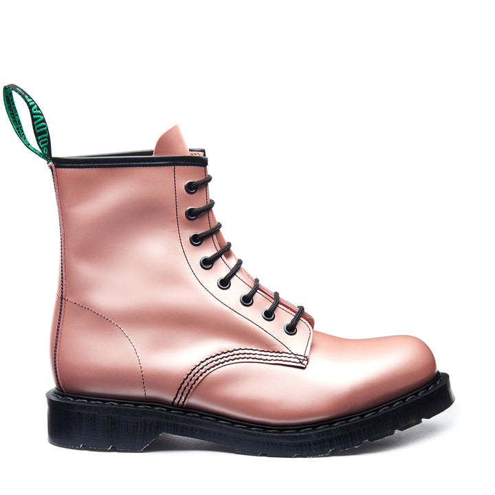 Iridescent Pink Hi-Shine Solovair 8 Eye Women's Derby Boots | 685491XFQ