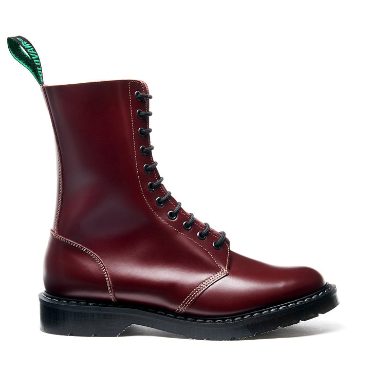 Oxblood Hi-Shine Solovair 11 Eye Men's Astronaut Boots | 160578FUJ